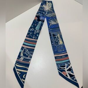Hermès Blue Silk Twilly Scarf